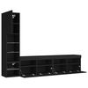 vidaXL 4 Piece TV Wall Units with LED Black Engineered Wood