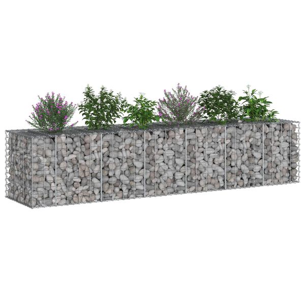 vidaXL Gabion Raised Bed 2 pcs Silver 260 x 60 x 55 cm