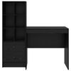 vidaXL Desk with Drawer 2 pcs Black Oak