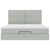 vidaXL Ottoman Bed with Mattresses Light Grey 160x200cm Velvet