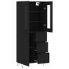 vidaXL Highboard Black 69.5x34x180 cm Engineered Wood