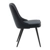 Venture Home Dining Chairs 2 pcs Velvet Deluxe Polyester Black