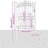 vidaXL Fence Gate with Spikes Grey 200 x 100 cm Powder-coated steel