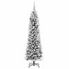 vidaXL Artificial Christmas Tree with 300 LEDs with Stand White 210 cm