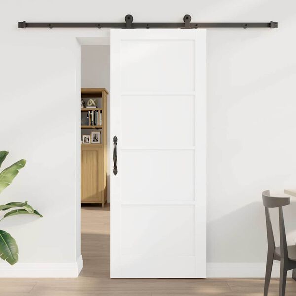 vidaXL Sliding Door ORKDAL White 78 x 202 cm Solid Pine Wood