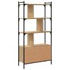 vidaXL Bookcase with Doors Sonoma Oak 76.5x30x154.5 cm Engineered Wood