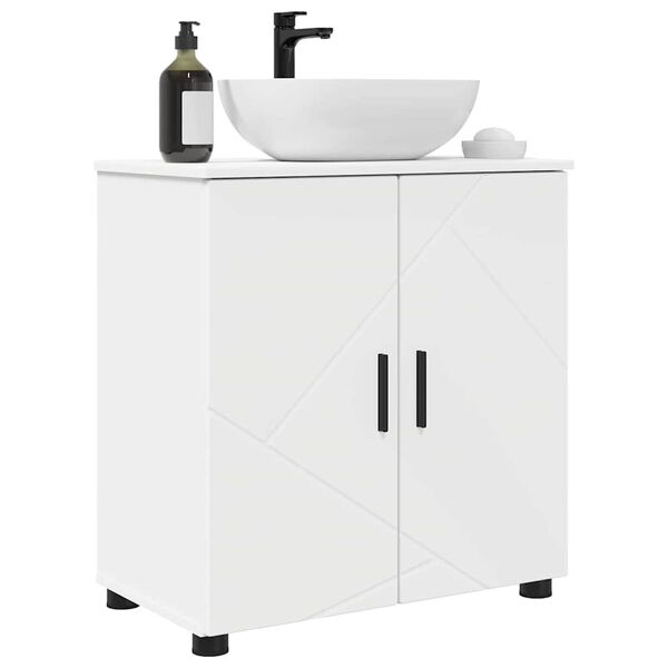 vidaXL Bathroom Cabinet White 61 x 35 x 64 cm Engineered wood & Metal