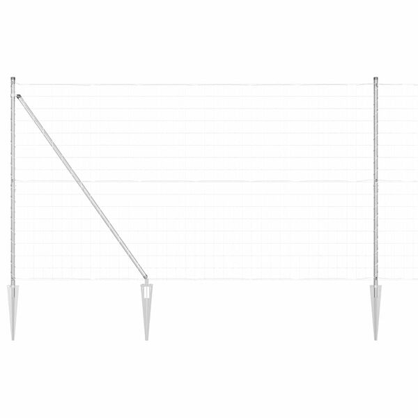 vidaXL Fence with Post Silver 1.5 x 10 m Steel