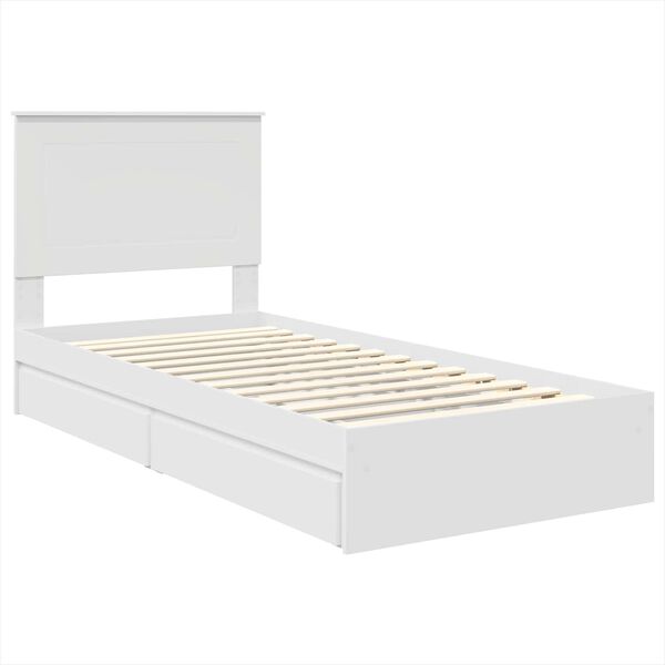 vidaXL Storage Bed with Headboard White 90 x 190 cm Engineered Wood