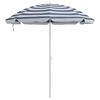 vidaXL Beach Parasol Blue and White 206 x 206 x 212 cm