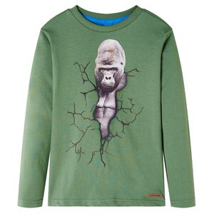 vidaXL Kids' T-shirt with Long Sleeves Light Khaki 104