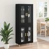 vidaXL Highboard Black Oak 69.5 x 34 x 180 cm Engineered Wood