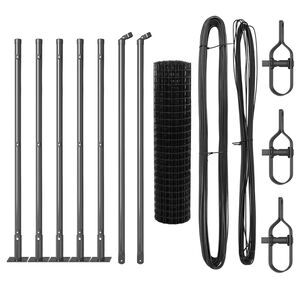 vidaXL Fence with Post Grey 0.4 x 10 m Steel and PVC