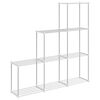 vidaXL Tubular Shelf with Storage White 129 x 27 x 132 cm Aluminium