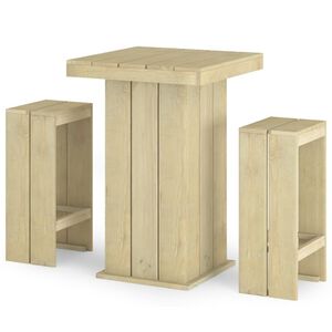 vidaXL 3 Piece Garden Bar Set Impregnated Pinewood