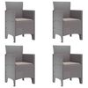 vidaXL Garden Chair 4 pcs Light Grey Polypropylene