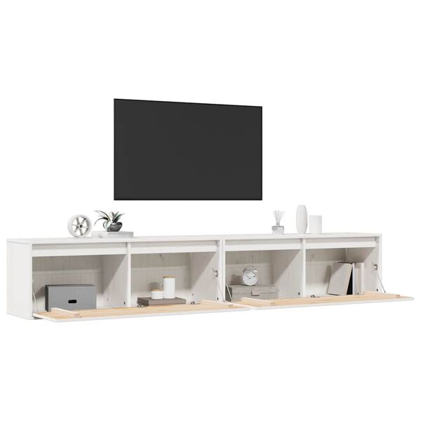 vidaXL Wall Cabinets 2 pcs White 100x30x35 cm Solid Wood Pine