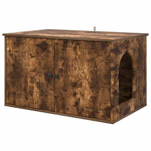 vidaXL Cat House Smoked Oak 85 x 55 x 50 cm Engineered Wood