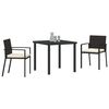 vidaXL Garden Dining Set 3 pcs Black Powder-Coated Steel