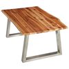 vidaXL Coffee Table 100x60x40 cm Solid Acacia Wood and Stainless Steel