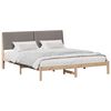 vidaXL Bed Frame with Headboard Brown 180 x 200 cm Solid Pine Wood