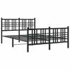 vidaXL Metal Bed Frame without Mattress with Footboard Black 120x200cm
