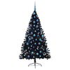 vidaXL Artificial Pre-lit Christmas Tree Black 180 cm PVC