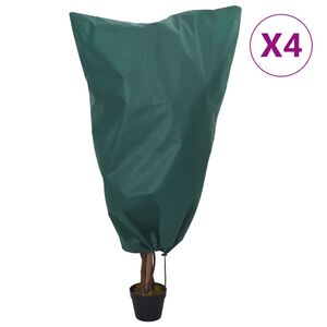 vidaXL Plant Fleece Covers with Drawstring 4 pcs 70 g/m&sup2; 0.8x1 m