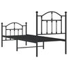 vidaXL Metal Bed Frame without Mattress with Footboard Black 75x190cm