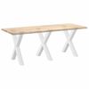 vidaXL Dining Table Legs X-Shaped 3 pcs White 80x(72-73) cm Steel