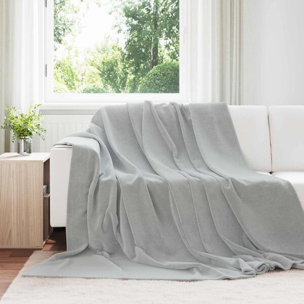 vidaXL Throw Blanket Grey 240 x 270 cm Fleece