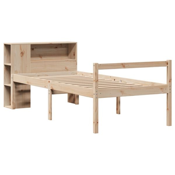 vidaXL Bookcase Bed without Mattress 75x190 cm Small Single Solid Wood Pine