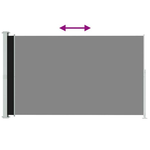 vidaXL Patio Retractable Side Awning 180x300 cm Black