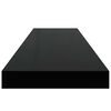 vidaXL Floating Wall Shelves 4 pcs High Gloss Black 90x23.5x3.8 cm MDF