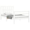 vidaXL Bed Frame without Mattress White Small Single Solid Wood