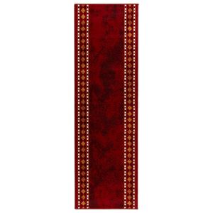 vidaXL Runner Rug FLORNES Woven Red Diamonds 67 x 150 cm PP 7 mm