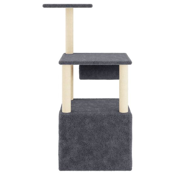 vidaXL Cat Tree with Sisal Scratching Posts Dark Grey 109.5 cm