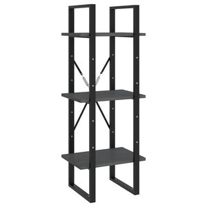 vidaXL 3-Tier Book Cabinet Grey 40x30x105 cm Solid Wood Pine