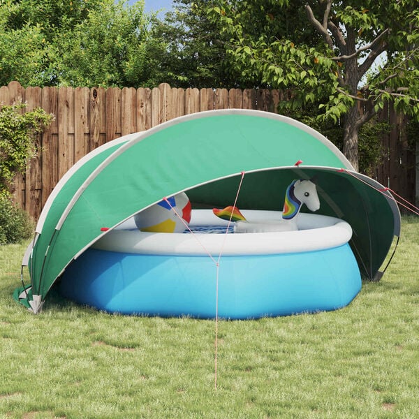 vidaXL Pool Dome Folding Manual Blue 336 x 322 x 160 cm