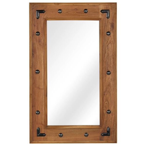 vidaXL Mirror Solid Acacia Wood 50x80 cm