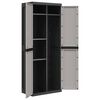 vidaXL Outdoor Storage Cabinet Grey and Black 65x37x165 cm PP