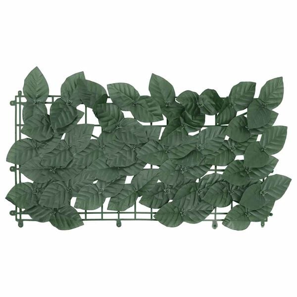vidaXL Balcony Screen with Dark Green Leaves 300x150 cm