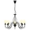 vidaXL Adjustable Chandelier E14 Metal Antique Black &Oslash; 78 x 101 cm