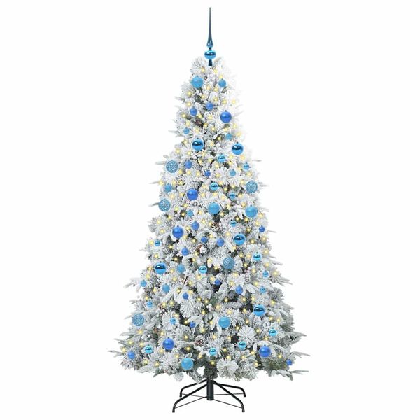 vidaXL Artificial Hinged Christmas Tree White 180 cm PE and PVC