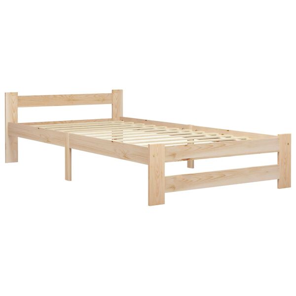 vidaXL Bed Frame without Mattress with 2 Drawers Solid Wood 90x200 cm