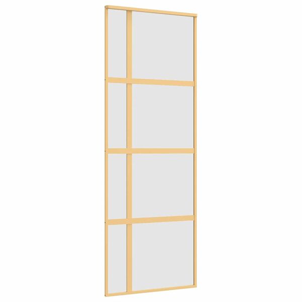 vidaXL Sliding Door Gold 76x205 cm Frosted ESG Glass and Aluminium