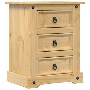 vidaXL Bedside Cabinet "Corona" 53x39x66 cm Solid Wood Pine