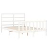 vidaXL Bed Frame without Mattress White Double Solid Wood Pine