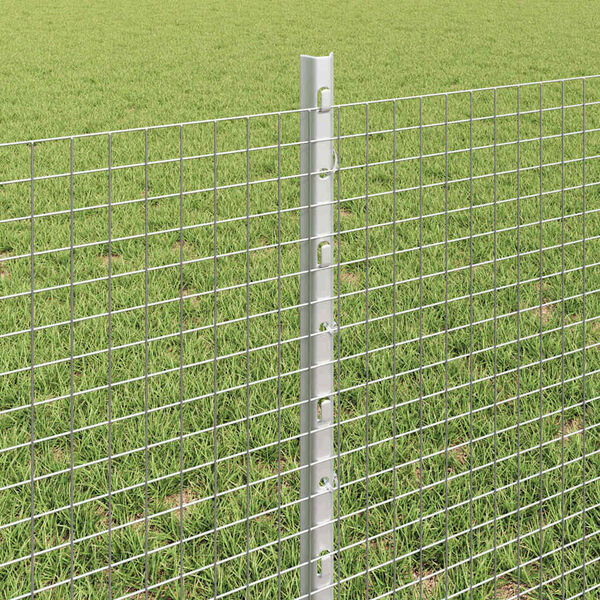 vidaXL Fence with Post Silver 0.6 x 10 m Steel