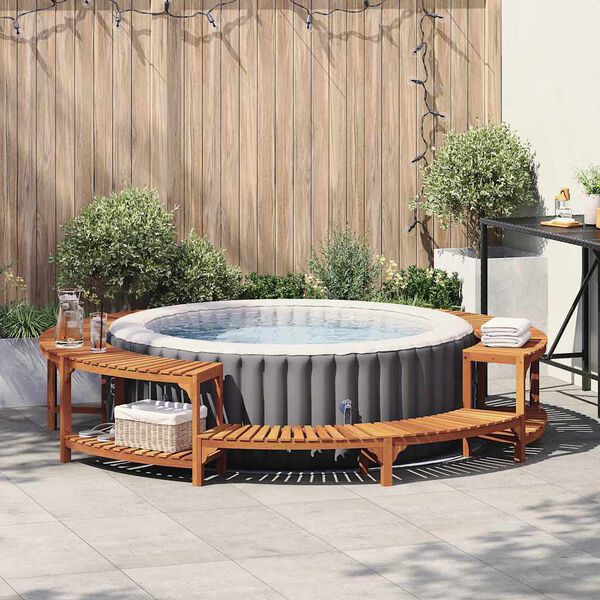 vidaXL Hot Tub Surround Brown &Oslash;275 x 55.5 cm Solid Acacia Wood